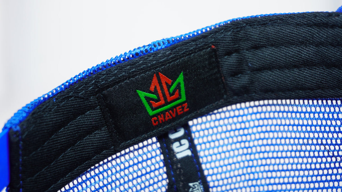 Gorra All In Brand x Julio César Chávez – Chibi Chávez Azul Trucker Cap