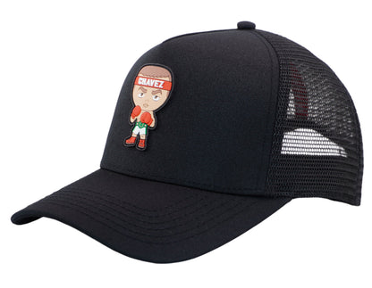 Gorra All In Brand x Julio César Chávez – Chibi Chávez Negra Trucker Cap